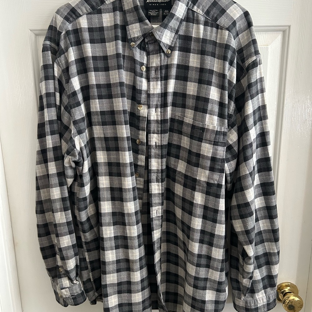 Eddie Bauer Black and White Checkered Shirt
